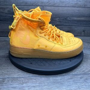 Nike SF AF1 Special Air Force Mid OBJ AJ0424-800 Size 7Y Yellow Women's Sz 9.5